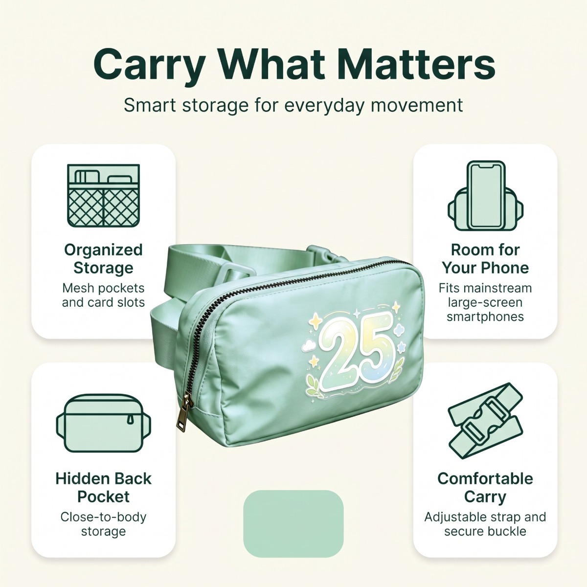 Belt Bag — 25 Star-Light Sage Green — view 1