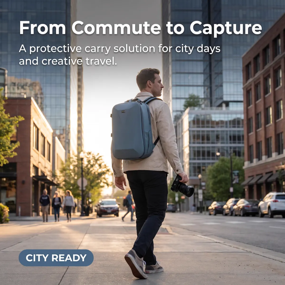 Camera Backpack with Padded Dividers — model view