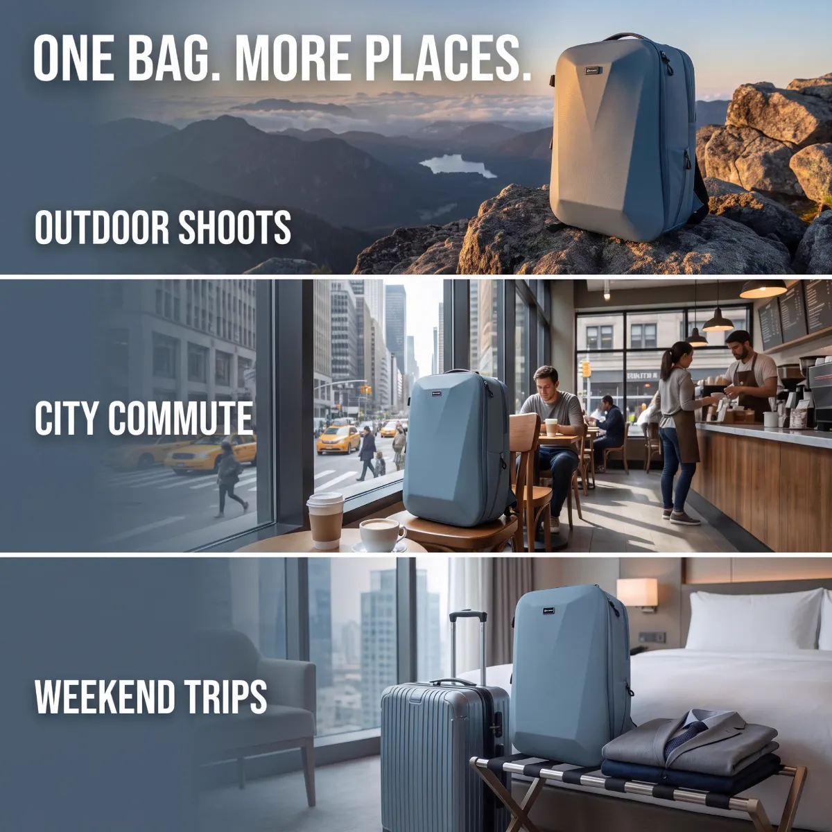 Camera Backpack with Padded Dividers — scene view