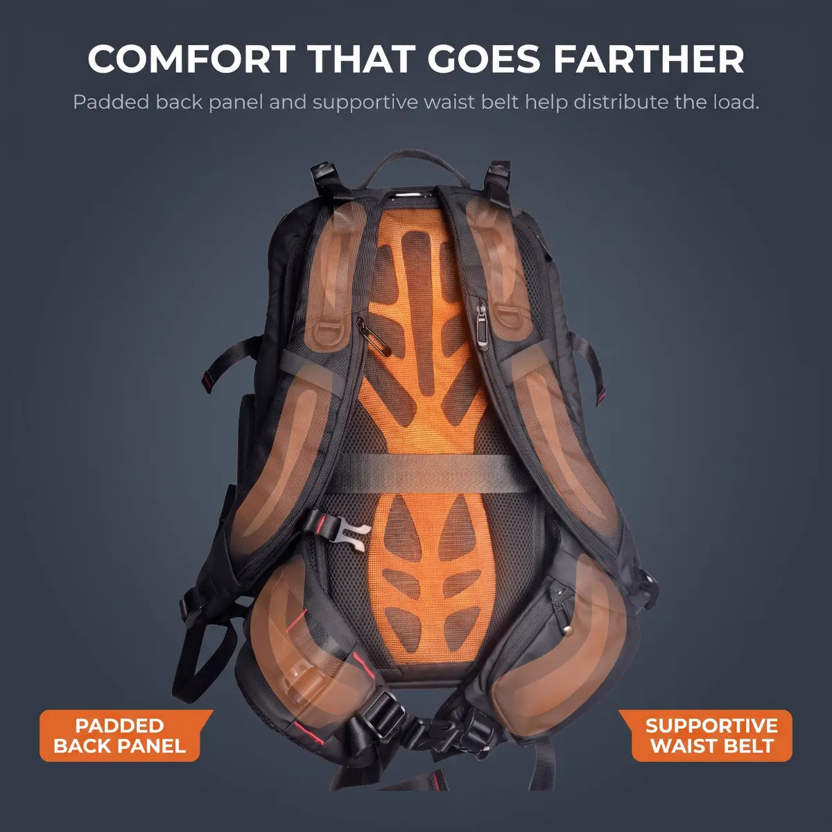 Camera Backpack with Laptop Compartment — back-system view