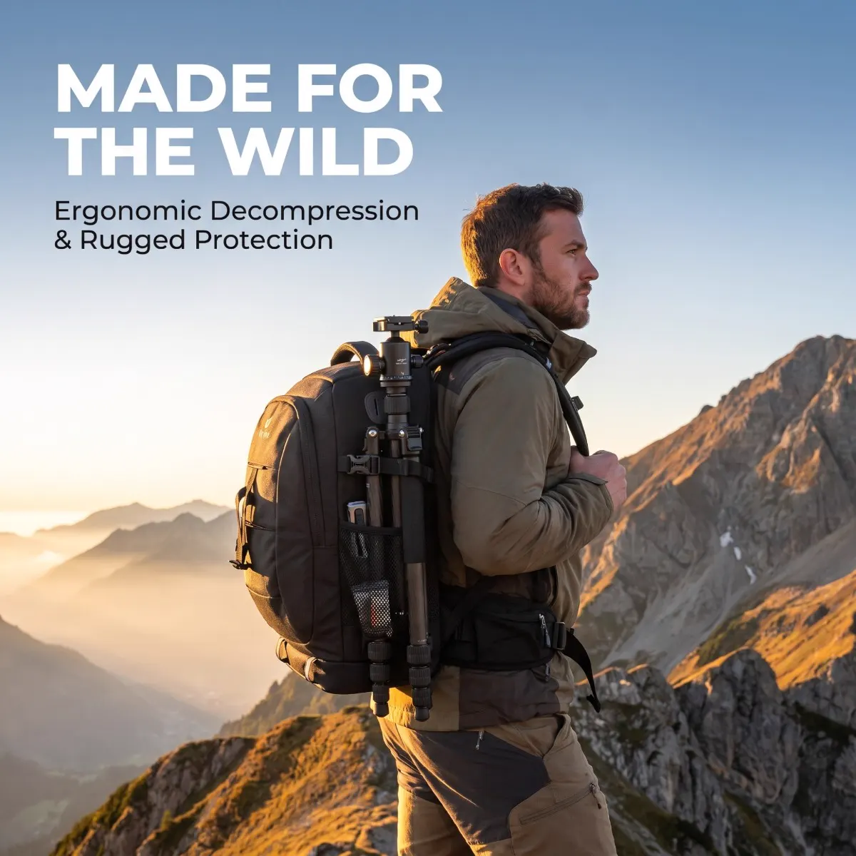 Camera Backpack with Laptop Compartment — model view