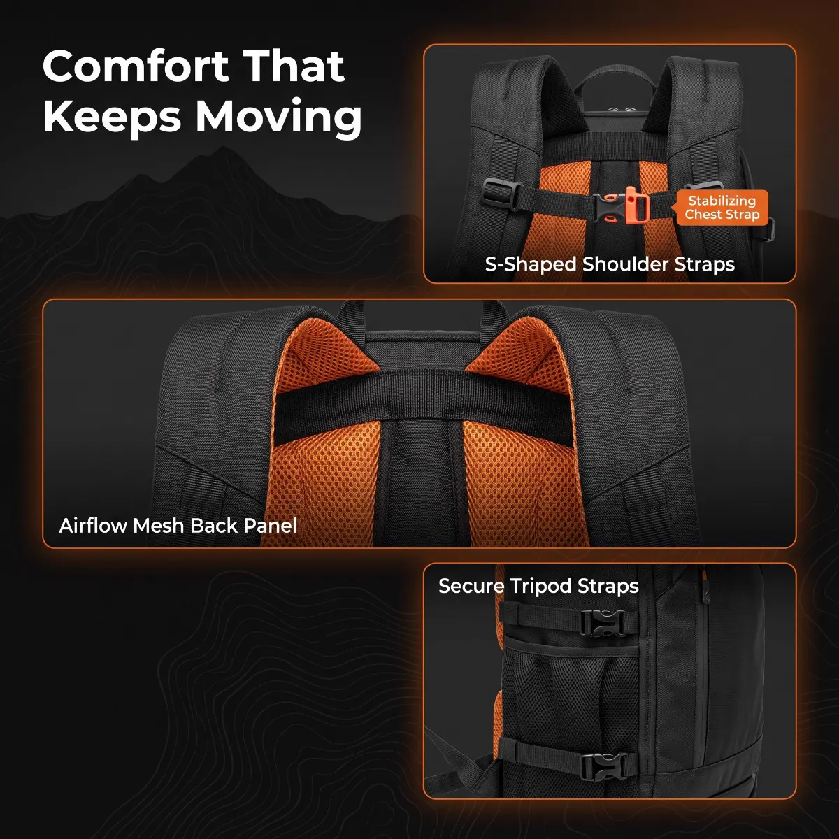 Professional Camera Backpack — All-Day Carry — detail view
