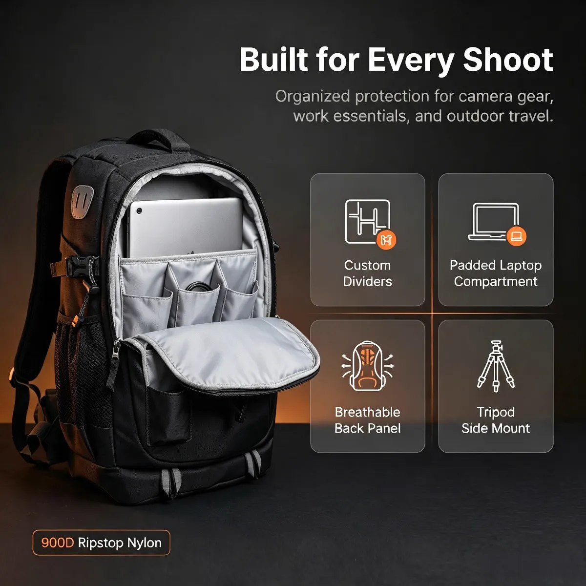 Professional Camera Backpack — All-Day Carry — image-9 view