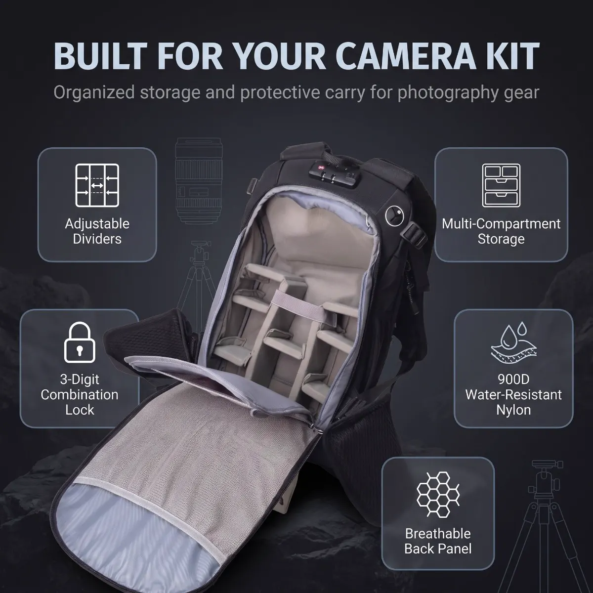 Camera Bag — Outdoor & Travel — core-features view