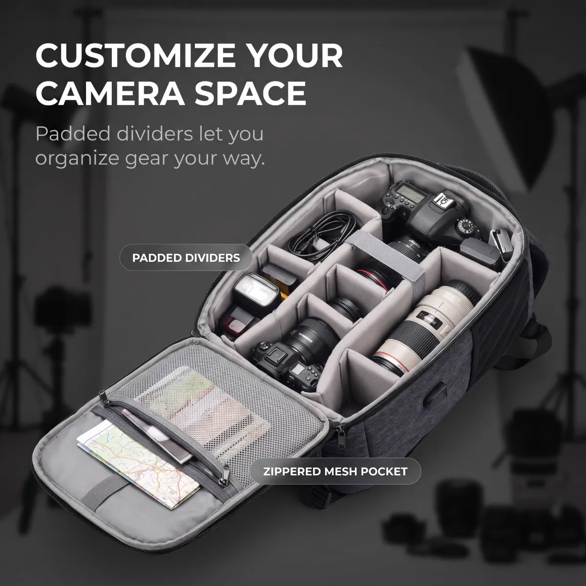 Camera Backpack — Large Capacity — image-4 view