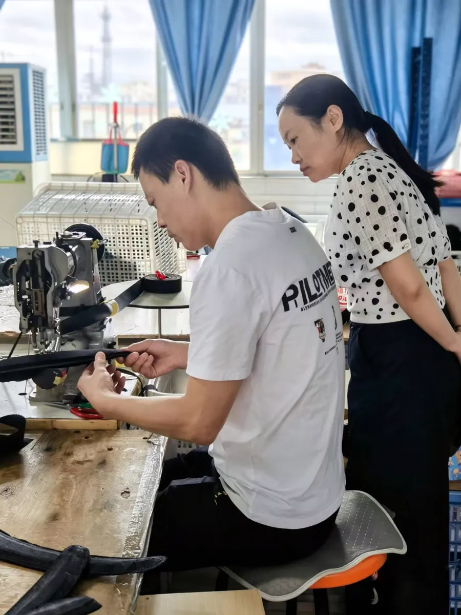 Production Management at our Shiling partner factory - SoarBest OEM ODM bags