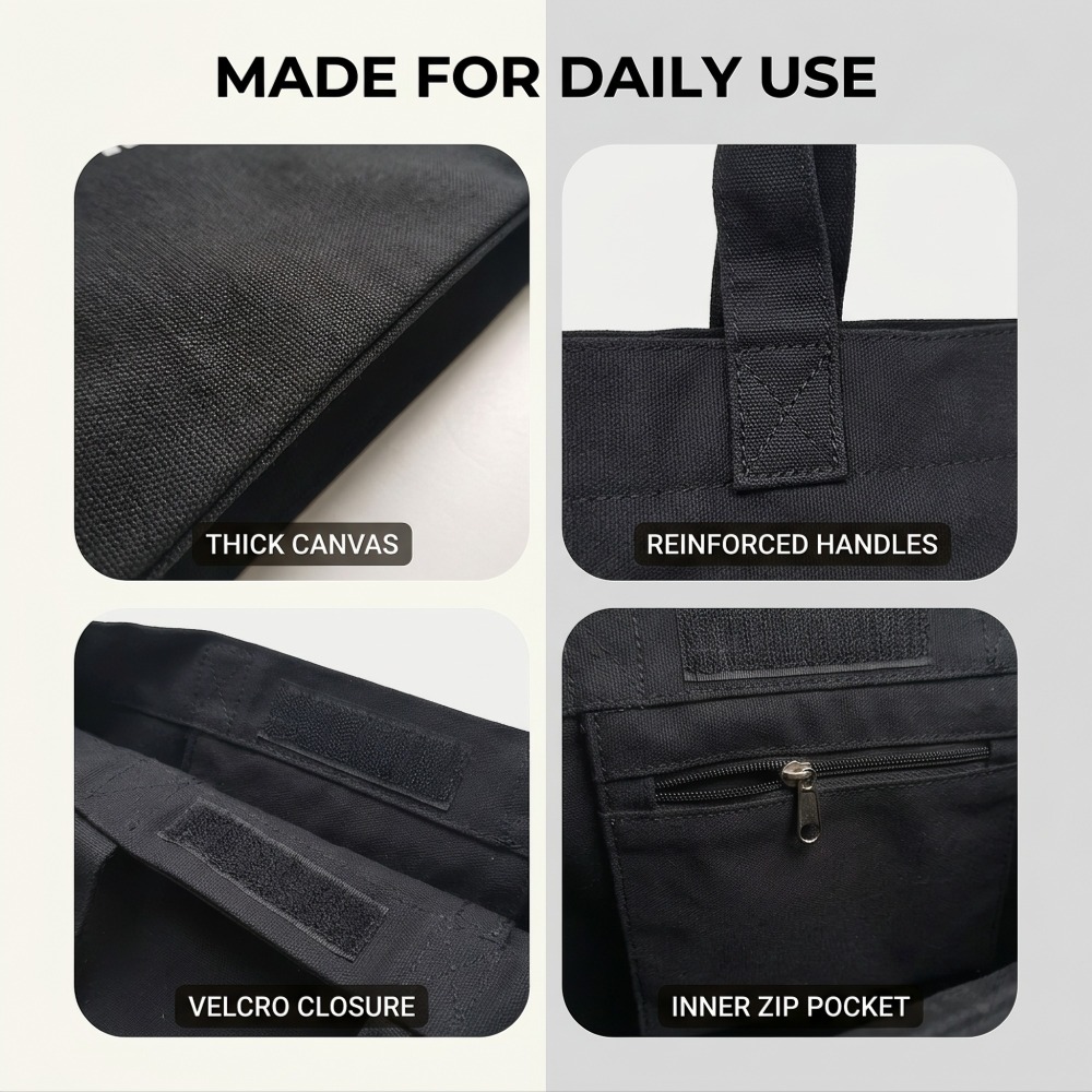 Canvas Tote Bag-Black — view 1