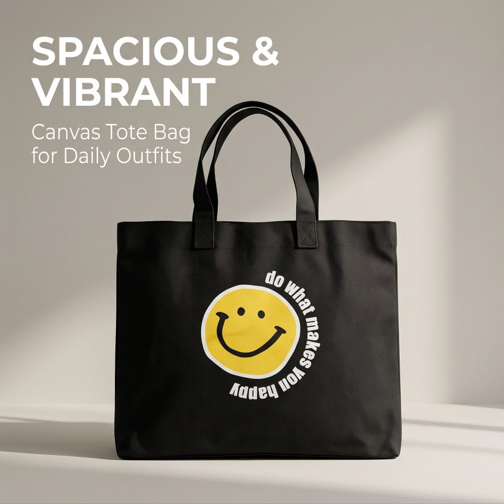 Canvas Tote Bag-Black — view 3