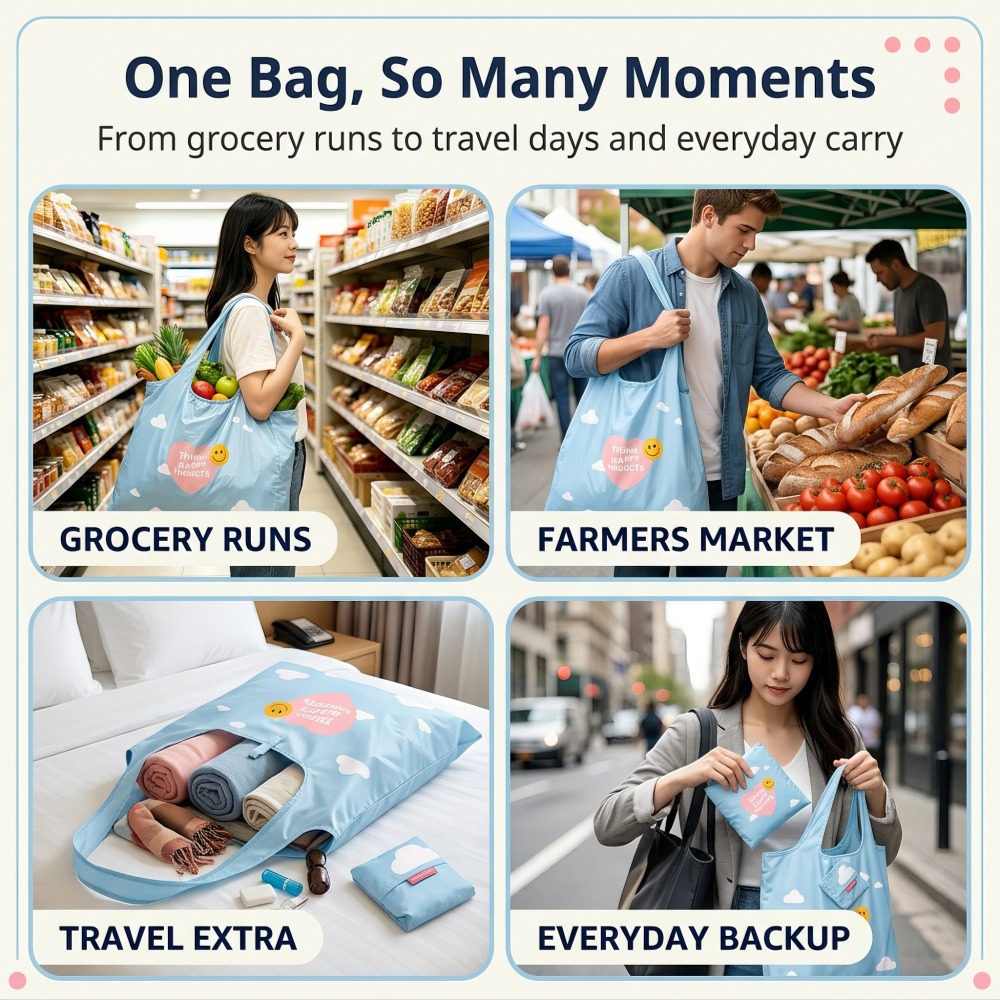 Foldable Reusable Grocery Tote Bag — view 4