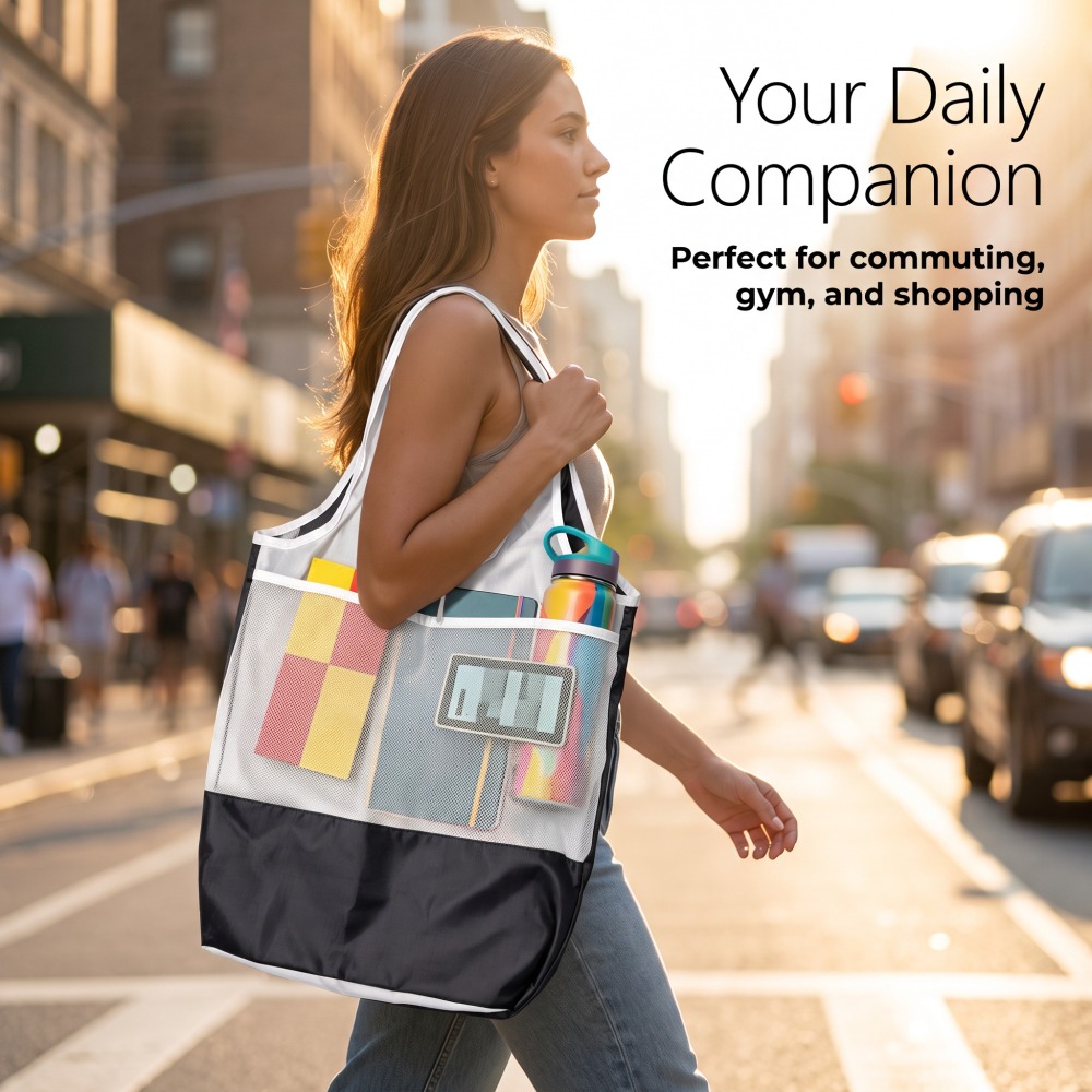 Mesh Pocket Tote Bag — view 5