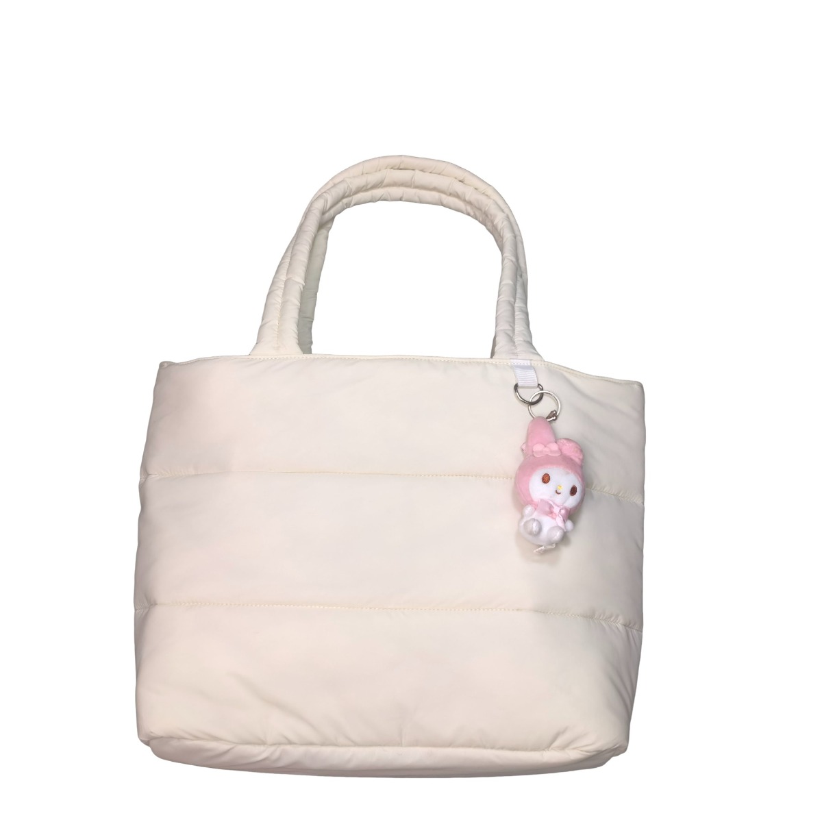 Puffer Tote Bag-Off-White