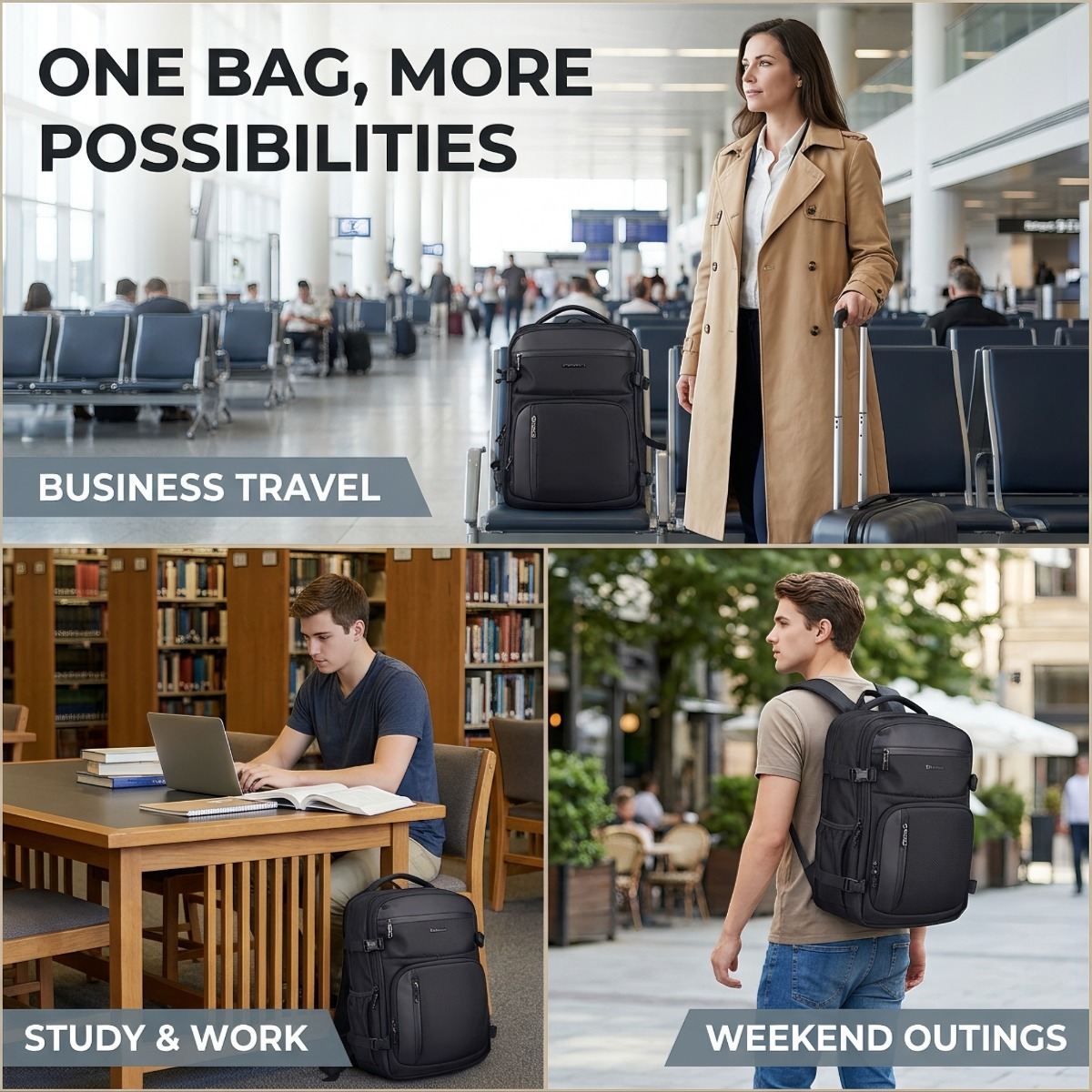 Laptop Backpack — multi-scene view